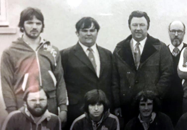 Dai Miller, centre, at a Pembrokeshire KO Cup Final back in the seventies
